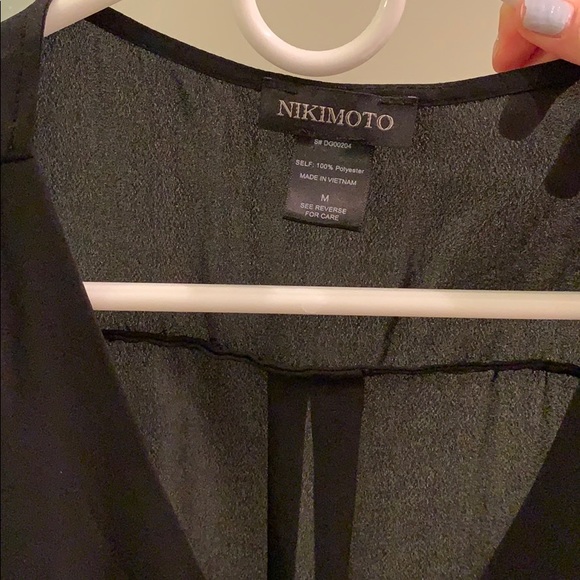 Nikimoto Gold zipper half zip sheer black top - Picture 3 of 5